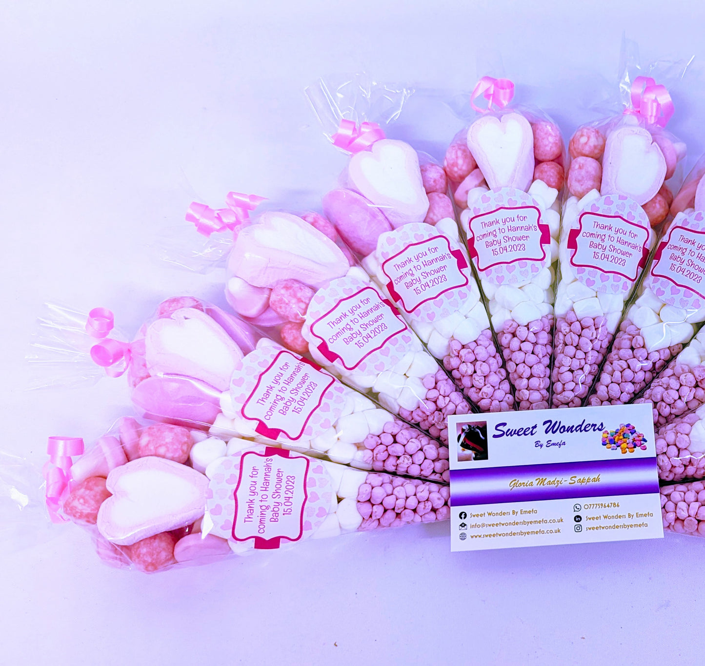Pretty Pink Themed Sweet Cones/Party Favours