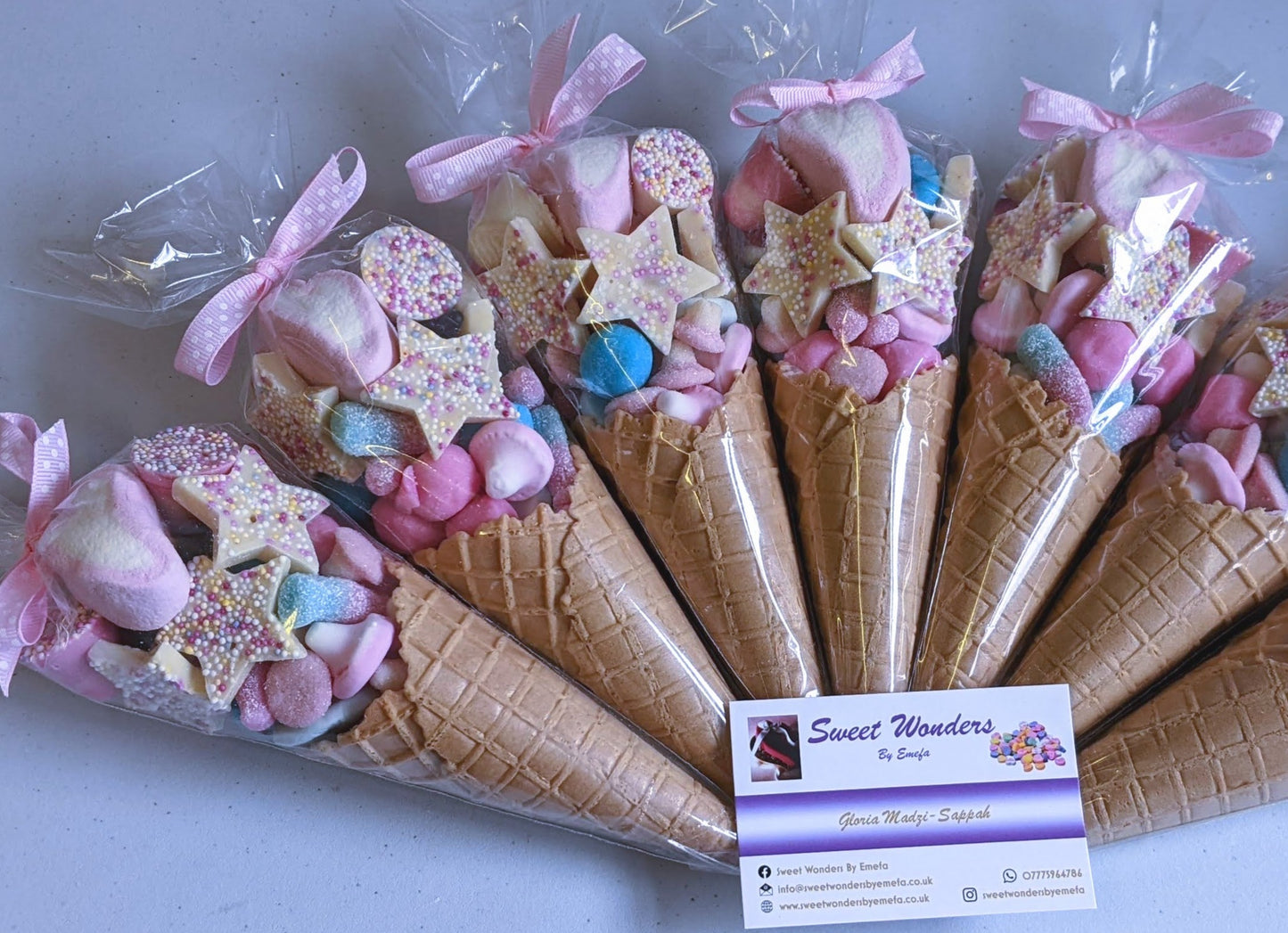 Luxury Pink & Blue Sweet Cones-All occasion Favours