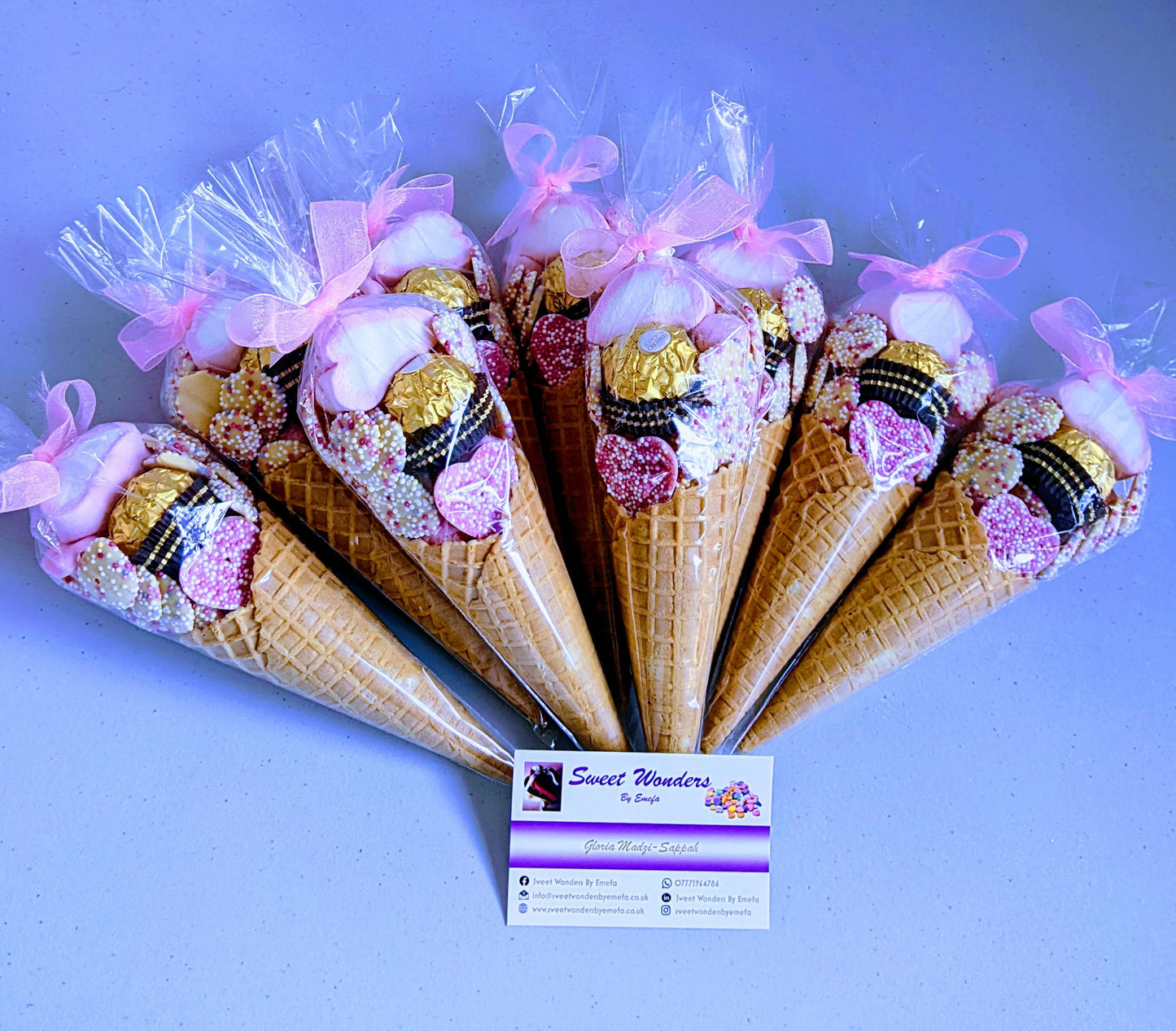 Large Luxury Sweet Cone - Pink Sweets & Gold Ferrero Rocher