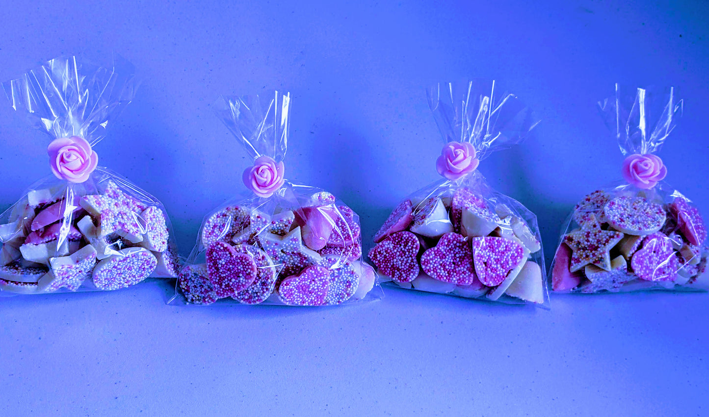 Deluxe Pink and White Chocolate Favours